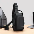 Sac bandoulière homme noir avec serrure antivol et port de chargement USB - Noir