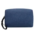 Dark blue laptop inner sleeve made of durable oxford fabric with portable side handle strap - Power Supply Bag / Blue