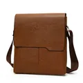 Sac bandoulière marron pour homme avec rabat asymétrique et sangle réglable en tissu - Kaki