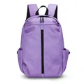 Light purple casual backpack for students featuring water-resistant fabric and side pockets - Violet