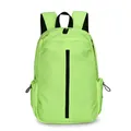 Fashionable neon green outdoor travel backpack with black zipper for couples and students - Fluorescent Green