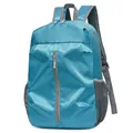 Light blue lightweight travel backpack with diamond texture and mesh side pockets - Sky Blue