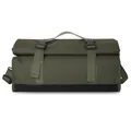 Gran bolsa de viaje verde militar con diseño roll-top y correas negras ajustables - Verde