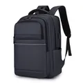 Sac à dos d'affaires gris foncé extensible avec port USB et tissu imperméable - Bleu