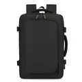 Mochila negra moderna para portátil de 16 pulgadas con correas y bolsillo frontal - Negro