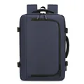 Mochila de negocios azul oscuro para portátil con correas laterales y asas reforzadas - Azul