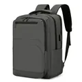 Zaino porta PC grigio scuro impermeabile con porta USB esterna e design professionale - Grigio