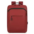 Mochila impermeable para portátil de 16 pulgadas para hombre en rojo oscuro y minimalista - Rojo
