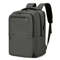 Mochila de negocios expandible gris oscuro para hombre con puerto USB integrado - Gris