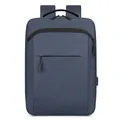 Mochila azul oscuro para portátil de 16 pulgadas con puerto USB y bolsillos de cremallera - Azul