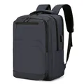 Zaino business impermeabile in blu grigio scuro con porta di ricarica USB esterna - Blu