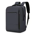 Zaino porta PC grigio scuro con porta USB esterna e spallacci ergonomici a forma di S - Blu
