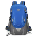 Blue and gray 45L hiking backpack with tear-resistant nylon fabric and mesh pockets - Sapphire Blue