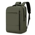 Zaino porta PC business verde militare con porta USB e tessuto in nylon impermeabile - Verde