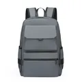 Gray business laptop backpack with large capacity and water-resistant fabric design - Dark Gray