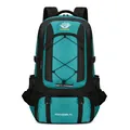 75L outdoor hiking backpack in turquoise and black waterproof nylon fabric - Green