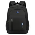 Large capacity casual black travel backpack with multi-layer zipper and breathable straps - Red