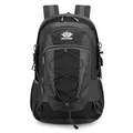Mochila ligera para senderismo en gris oscuro y negro con correas acolchadas - Negro