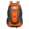 Mochila de senderismo en naranja y gris con correas de compresión ajustables - Naranja
