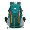 Sac à dos de voyage extérieur grande capacité vert et orange avec logo VANAHEIMR - Bleu lac