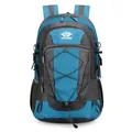 Blue-grey lightweight hiking backpack with waterproof nylon and bungee storage system - Sapphire Blue