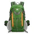 Sac à dos de voyage vert vif avec fermetures éclair orange et grande capacité sport - Vert