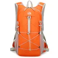 Mochila de ciclismo naranja de gran capacidad con malla transpirable gris y cordón elástico - 20-35L / Naranja
