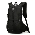 Mochila ligera negra para ciclismo con sistema elástico y bolsillos laterales de malla - 20-35L / Negro