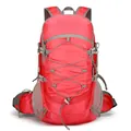 Mochila de senderismo en nailon rojo con sistema de suspensión y gran capacidad total - Rosa