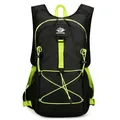 Lightweight black outdoor cycling backpack with neon green accents and VANAHEIMR logo - 20-35L / Black Green