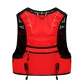 Breathable red running hydration vest with reflective strips for marathon and trail running - Red