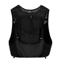 All-black marathon running vest with breathable mesh and multi-pocket storage system - Black
