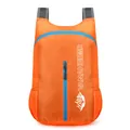 Foldable orange outdoor sport backpack with waterproof ripstop nylon and blue zippers - Orange