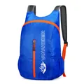 Foldable waterproof sports backpack in royal blue and orange ripstop nylon fabric - Sapphire Blue