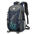 40L outdoor hiking backpack in navy blue and grey with honeycomb ripstop nylon fabric - Dark Blue