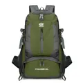 50L outdoor hiking backpack in olive green and gray with water-resistant nylon fabric - Army Green