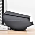 Waterproof technical crossbody chest bag for men in matte dark grey with adjustable strap - Regular Gray Buckle