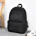 Minimalistische zwarte waterdichte nylon rugzak voor heren met meerdere vakken - Zwart