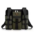 Army green tactical chest bag with MOLLE webbing and durable military style fabric - Army Green