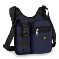 Multifunktionale marineblaue taktische Brusttasche mit integriertem Trinkflaschenhalter - Blau