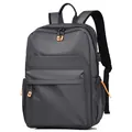 Mochila de viaje gris oscuro impermeable con detalles naranja para el uso diario - Gris