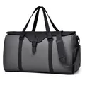 Waterproof travel duffel bag with large capacity and dry-wet separation in dark grey - Gray