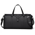 Waterproof black large capacity travel duffel bag for business trip and gym sport use - Black