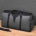 Waterproof large capacity travel duffel bag in dark grey with black accent straps - Gray