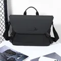 Borsa a tracolla nera impermeabile con manico e tracolla per pendolari d'affari - Nero