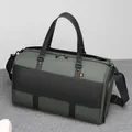 Borsa da viaggio verde militare ad alta capacità con separazione secco-umido e tracolla - Verde