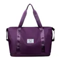 Bolsa de viaje color púrpura oscuro en nailon impermeable con compartimento inferior - Púrpura profundo
