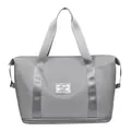 Bolsa de viaje gris impermeable con compartimento para zapatos y asas de nailon - Gris