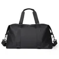 Grande borsa da viaggio nera impermeabile con manici rinforzati e tracolla regolabile - Nero