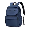 Waterproof navy blue travel backpack with multi-pocket design and breathable straps - Blue